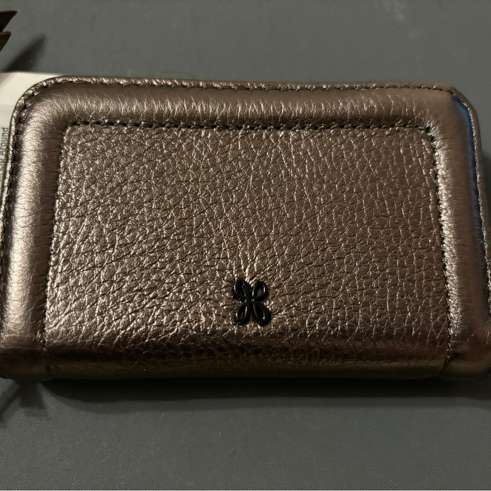 Hobo International Nila Small Zip Around Wallet Leather color Pewter NEW